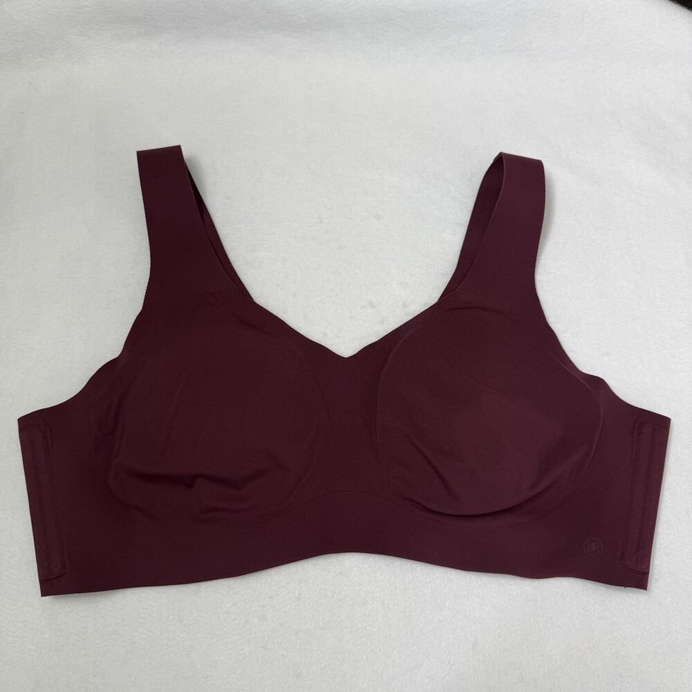 Honeylove Bra Womens 2X Burgundy Wireless Seamless Lift Support V-Back LWBF0101